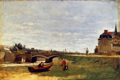 Maisema ja silta, 1870-luvun alku tekijältä Stanislas Lepine