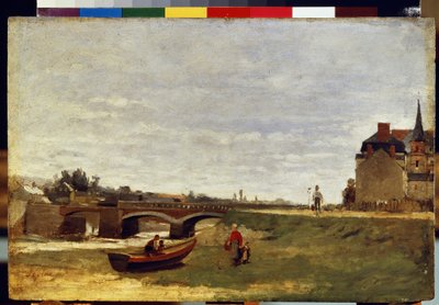 ""Paysage au pont"" (Maisema ja silta) Stanislas Lepinen (1836-1892) maalaus 1870 noin koko 26x39,5 cm Eremitaaši, Pietari tekijältä Stanislas Victor Edouard Lepine