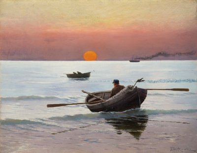 Auringonlasku merellä (öljy kankaalle) tekijältä Stanislaw Ignacy Witkiewicz