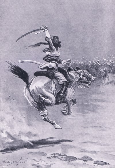 Delhi: Piirittäjien kimppuun hyökättiin jatkuvasti, heinäkuu 1857 , kuva teoksesta British Battles on Land and Sea , 1915. tekijältä Stanley L. Wood