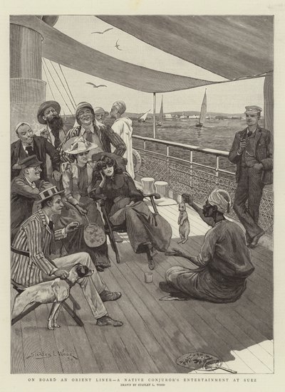 Orient Liner -laivalla, syntyperäisen taiturien viihdettä Suezissa tekijältä Stanley L. Wood