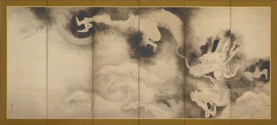 Lohikäärmeet ja pilvet, Momoyama tai Edo kausi, 1590-1640. tekijältä Sôtatsu