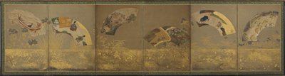 Kuusi fanipaperia: sekalaiset aiheet, Momoyama- tai Edo-kausi, 1590-1640. tekijältä Sôtatsu