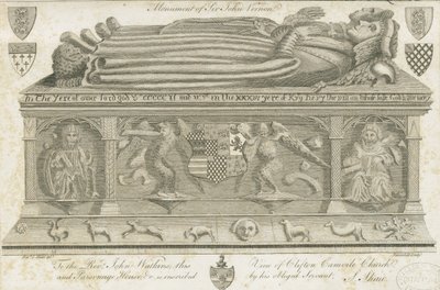 Clifton Campville Church - Vernon Monument: kaiverrus, nd [1762-1802] tekijältä Stebbing Shaw