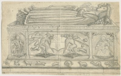 Clifton Campville Church - Vernon Monument: lyijykynäpiirros, nd [1762-1802] tekijältä Stebbing Shaw