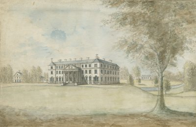 Fisherwick Hall: akvarellimaalaus, nd [1774-1802] tekijältä Stebbing Shaw