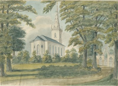 Great Barr Chapel: akvarellimaalaus, nd [1762-1802] tekijältä Stebbing Shaw