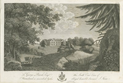 Hamstead Hall: kaiverrus, nd [1762-1802] (vedos) (painettu) tekijältä Stebbing Shaw