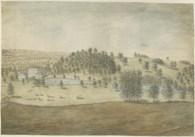 Himley Hall: akvarellimaalaus, nd [1762-1798] tekijältä Stebbing Shaw
