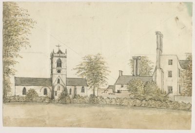 Lapley Church: akvarellimaalaus, nd [1762-1802] tekijältä Stebbing Shaw