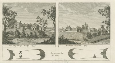 Mavesyn Ridware Hall - Gatehouse: kaiverrus, 1785 tekijältä Stebbing Shaw