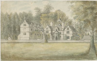 Norton Canes - Little Wyrley Hall: akvarellimaalaus, nd [1762-1802] tekijältä Stebbing Shaw