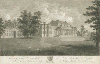 Shugborough Hall: kaiverrus, nd [c 1800] tekijältä Stebbing Shaw
