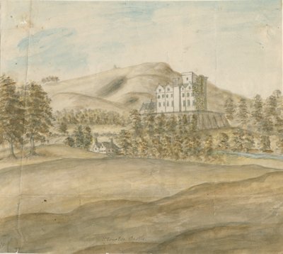 Stourton Castle: akvarellimaalaus, nd [1762-1798] tekijältä Stebbing Shaw