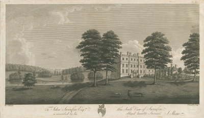 Swinfen Hall: kaiverrus, nd [1762-1798] (painettu) (painettu) tekijältä Stebbing Shaw