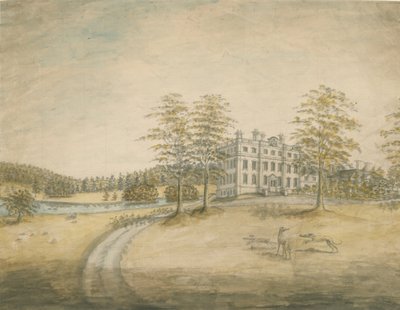 Swinfen Hall: akvarellimaalaus ja [c 1762-1798] tekijältä Stebbing Shaw