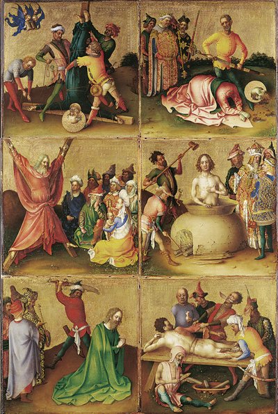 Stefan Lochner - Apostolien marttyyrius - Google Art Project tekijältä Stefan Lochner