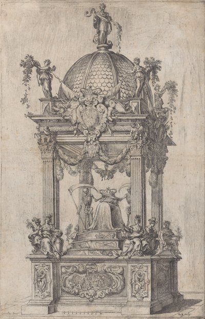 Espanjalaisen Philip IV:n katafalkki, n. 1665 tekijältä Stefano Camogli