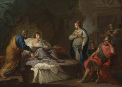 Antiokhos Stratonicen kaipuu, n. 1740 (öljy kankaalle) tekijältä Stefano Pozzi