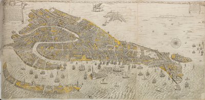 Todellinen ja todellinen piirros Venetsian kaupungista. Panoraama Venetsiaan, 1676. tekijältä Stefano Scolari