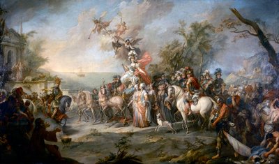 Allegoria Katariina Suuren voitosta turkkilaisista ja tataareista, 1772 tekijältä Stefano Torelli