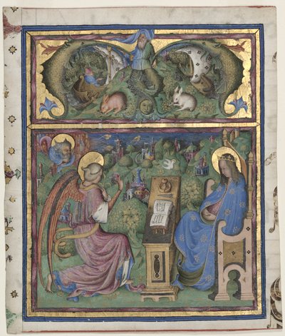 Alkuperäinen M[issus est] Poistettu antifonaarista: Annunciation, 1430-1438. tekijältä Stefano da Verona