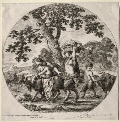 Satyr-perhe matkustaa tekijältä Stefano della Bella