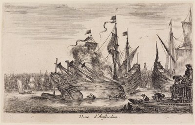Näkymiä merisatamista (Vues de ports de mer): Näkymä Amsterdamista tekijältä Stefano della Bella