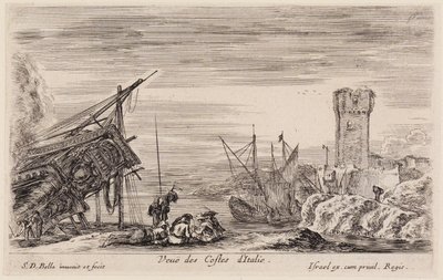Näkymiä merisatamista (Vues de ports de mer): Näkymä Italian rannikolle tekijältä Stefano della Bella