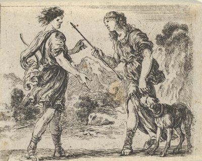 Cephalus ja Procris, Game of Mythology Jeu de la Mythologie, 1644. tekijältä Stefano della Bella