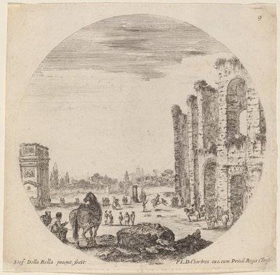 Colosseum ja Konstantinuksen kaari tekijältä Stefano della Bella