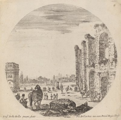 Colosseum ja Konstantinuksen kaari, 1646. tekijältä Stefano della Bella