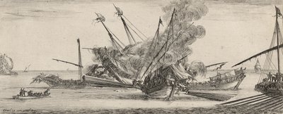 Combat Naval (etsaus paperille) tekijältä Stefano della Bella