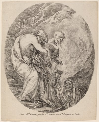 Kuolema vanhan miehen kanssa, luultavasti 1648. tekijältä Stefano della Bella