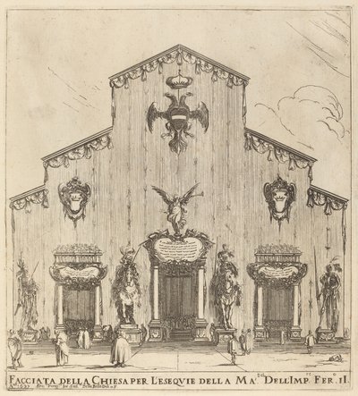 Firenzen San Lorenzon kirkon julkisivu tekijältä Stefano della Bella