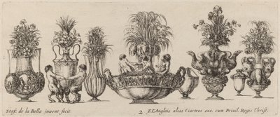 Upeita maljakoita, luultavasti vuodelta 1646. tekijältä Stefano della Bella