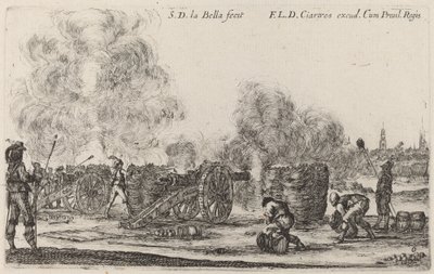 Tykkien ampuminen, n. 1641. tekijältä Stefano della Bella