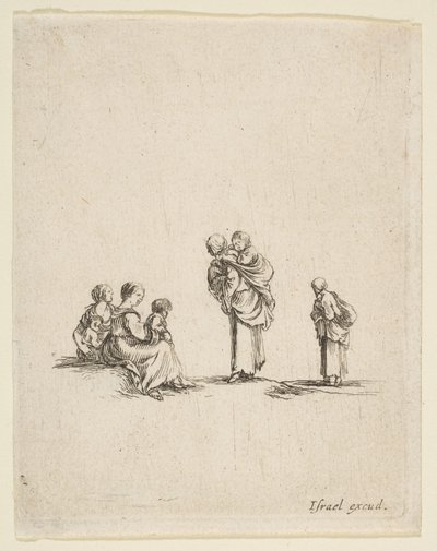 Neljä kerjäläistä naista, n. 1641. tekijältä Stefano della Bella