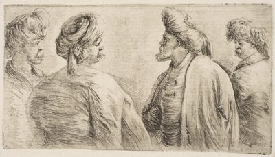 Neljä turkkilaista, puolipitkä, n. 1662. tekijältä Stefano della Bella
