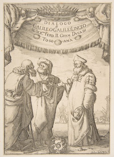 Galileo Galilein Dialoguen etukappale, 1632. tekijältä Stefano della Bella