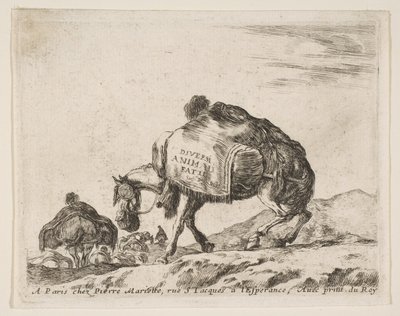Etukappale eri eläimille: Pack Horse, n. 1641. tekijältä Stefano della Bella