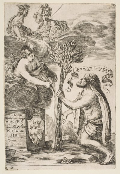 Il Mercurion etukappale, III: Hercules Planting His Club, 1652. tekijältä Stefano della Bella