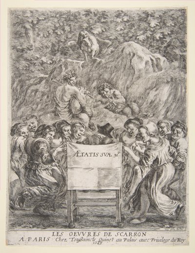 Les Oeuvres de Scarronin etupuoli, 1649. tekijältä Stefano della Bella
