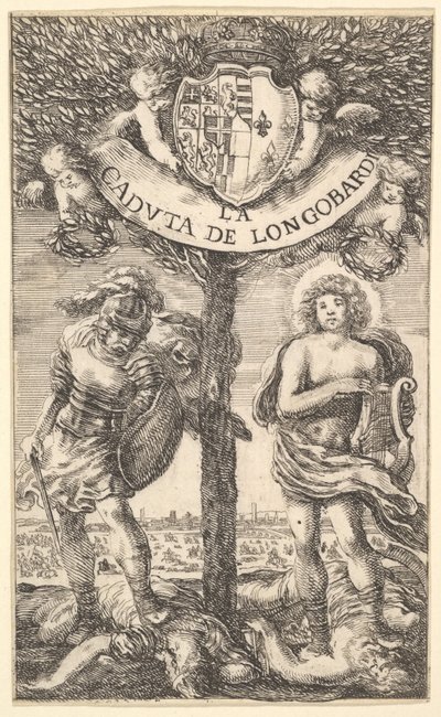 Etukappale elokuvalle The Fall of Longobardi La Caduta de Longobardi, runoja Sigismond B ..., 1656. tekijältä Stefano della Bella