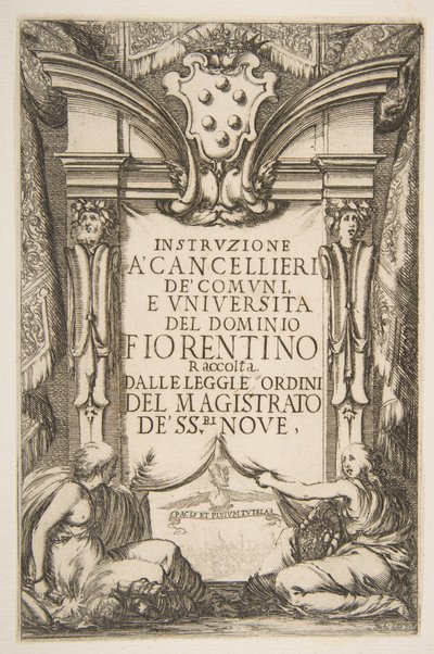 Etukappale Instruzione a Cancellierille, 1635. tekijältä Stefano della Bella