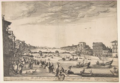 Game of the Bridge, Pisa, 1634. tekijältä Stefano della Bella