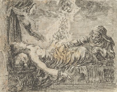 Jupiter ja Danaë, Game of Mythology Jeu de la Mythologie, 1644. tekijältä Stefano della Bella