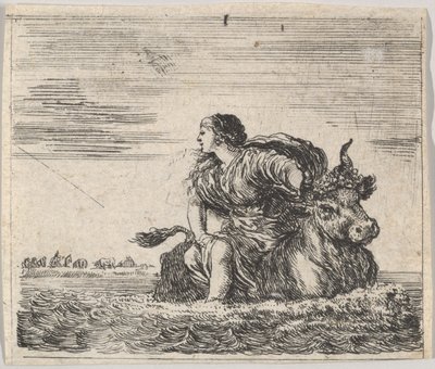 Jupiter ja Europa, Game of Mythology Jeu de la Mythologie, 1644. tekijältä Stefano della Bella