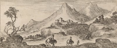 Maisema linnan kanssa, 1641. tekijältä Stefano della Bella