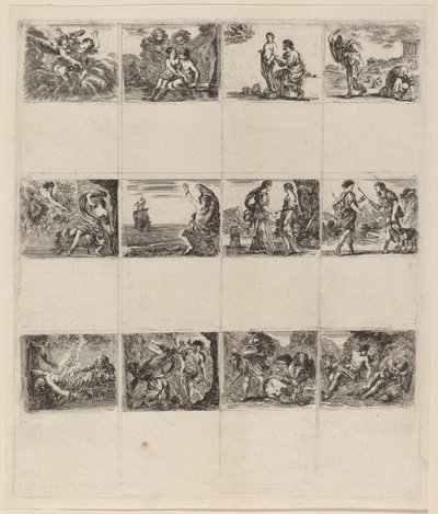 Mytologiset pelikortit, 1644. tekijältä Stefano della Bella
